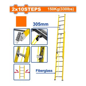 Thang xếp sợi thủy tinh kéo dài 2×10 bậc 5.5 m Wadfow WLD0920