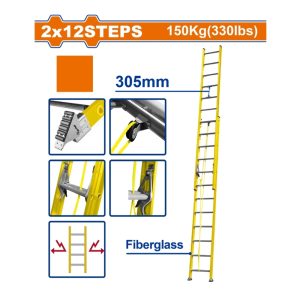 Thang xếp sợi thủy tinh kéo dài 2×12 bậc 6.7 m Wadfow WLD0924