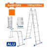 Thang nhôm gấp 4 đoạn đa năng 4x 4 bậc 2.17 m Wadfow WLD7H44