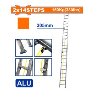 Thang xếp kéo dài 2×14 bậc 7.62 m Wadfow WLD8H28