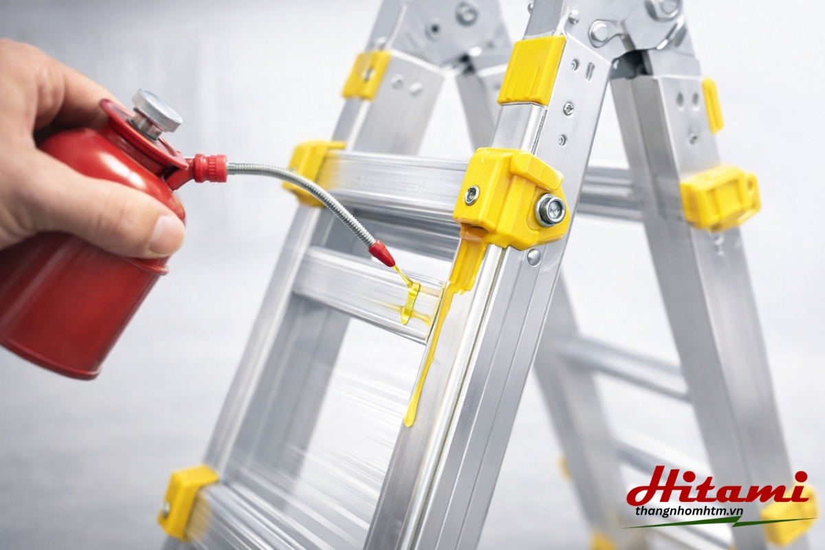 Bôi trơn định kỳ các bộ phận chuyển động của thang